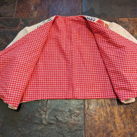 vintage FEEDSACK cropped tie-front top S - Picture 8 of 10